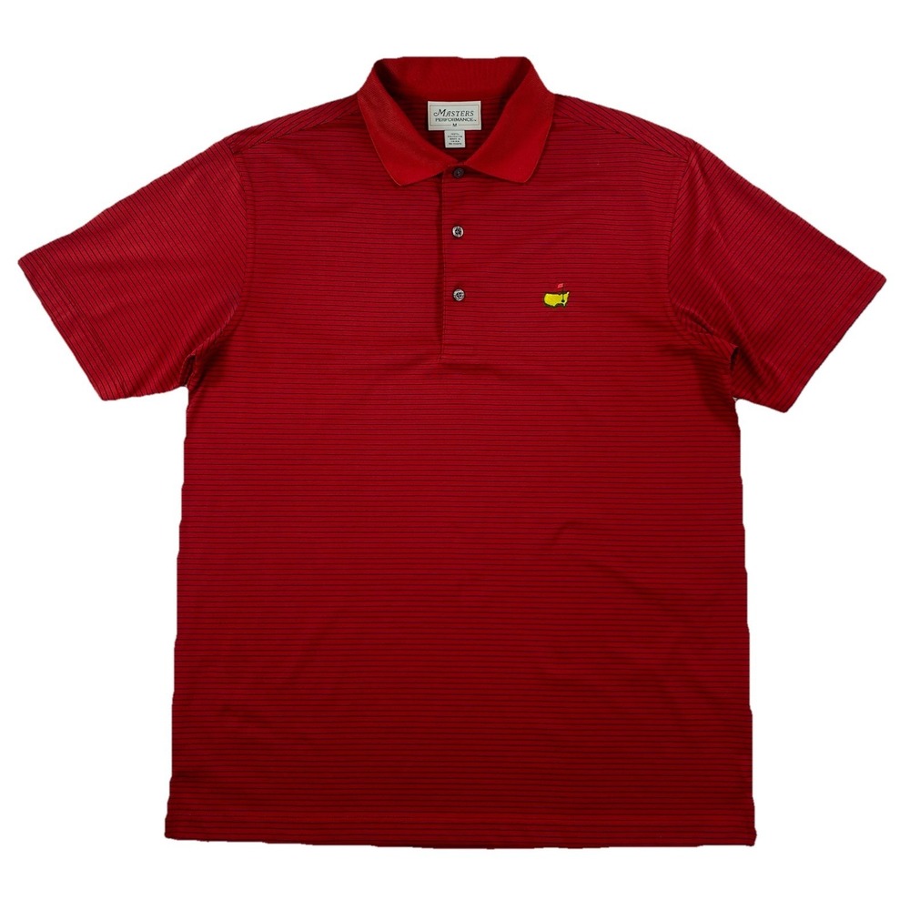 Masters Performance Golf Polo Shirt Men's Medium Red Striped